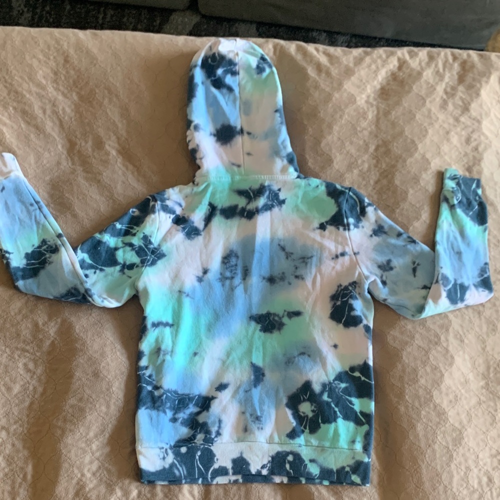 PINK Victoria's Secret Tie-Dye Hoodie - Blue and White - Picture 3 of 3